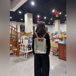 Longchamp Le Pliage Original Medium Canvas Backpack galet color